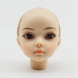 Teste di bambole personalizzabili fai da te per giocattoli da bambina, in vinile PVC, altezza 48 cm, testa di bambola con pelle liscia e trucco occhi blu - Product Image 5