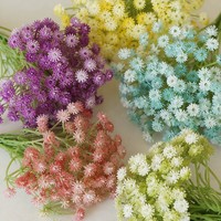 Tige de fleur artificielle de gypsophile multicolore personnalisable pour bouquet de mariage, décoration DIY, vente en gros