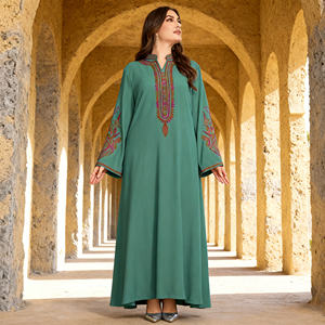 Abaya de Lujo de Poliéster con Bordado Premium para Mujeres Musulmanas, Vestido Elegante, Diseño Personalizado, Proveedor Mayorista OEM - Product Image 3