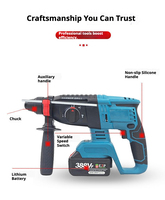 Marteau perforateur industriel professionnel sans fil 21V SDS-Plus, moteur sans balais 1300W, pour la construction