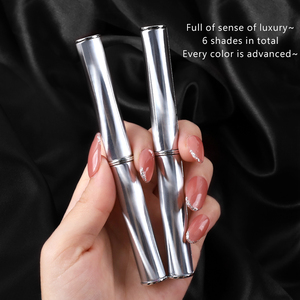 Lápiz labial de 6 colores, lápiz labial hidratante Natural, duradero, rojo mate, tubo de plata, crema labial sólida - Product Image 5