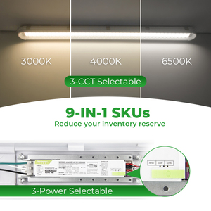 Lámpara LED Tri-proof Industrial con Certificación ETL, <span class=keywords><strong>UGR</strong></span> 19, 3500K-5000K, 3 Temperaturas de Color Seleccionables, 2FT 4FT 8FT, IP65 Impermeable, para Almacén - Product Image 4