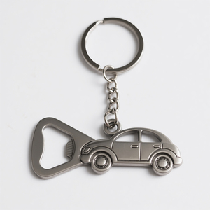Nhà Máy Chải Thép Không Gỉ Bán Buôn Cá Nhân Hình Dạng Xe Tùy Chỉnh Kim Loại Keyring In Laser Logo Mở Chai Keychain - Product Image 4