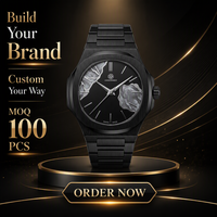Reloj de Pulsera Deportivo de Cuarzo para Hombre, Resistente al Agua, de Acero Inoxidable Azul, con Logotipo Personalizado OEM ODM, Venta al Por Mayor de Fábrica, MOQ Bajo