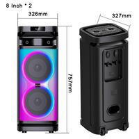 Altavoz de Karaoke Bluetooth con Micrófono, Altavoz para Fiestas al Aire Libre, Altavoz de Karaoke Dual de 8 Pulgadas con Micrófono y Bluetooth