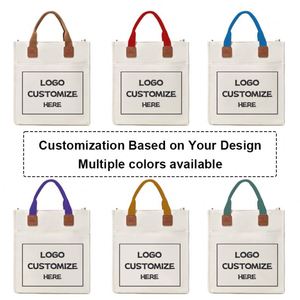 Bolsa de Compras de Lona Personalizada con Impresión a Medida, Reutilizable, de Lino y Algodón, con Diseño Pintado a Mano, para Regalos - Product Image 3