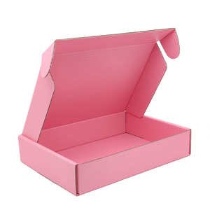 Boîte d'expédition en gros, boîte en carton ondulé écologique, logo personnalisé, emballage rose, boîte pliable, boîte cadeau en papier - Product Image 1