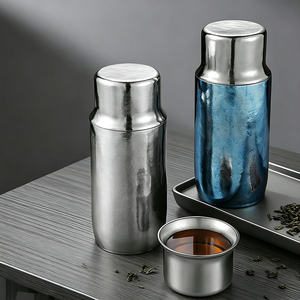 Tazza da tè in titanio puro da 300 ml, isolata sottovuoto a doppia parete, per interni ed esterni, mini, tazza tascabile, regalo aziendale, tumbler, tazza in titanio - Product Image 1
