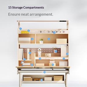 Ensemble bureau et chaise en bois pour enfants <span class=keywords><strong>Igrow</strong></span> avec hauteur réglable, étagère intégrée et tiroirs de rangement pour usage domestique - Product Image 3