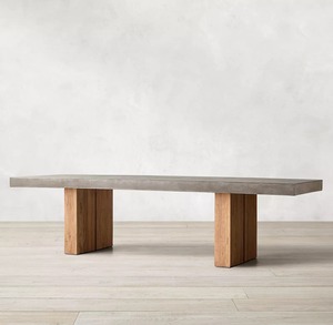 Meubles de salon de style américain <span class=keywords><strong>vintage</strong></span> avec table console rectangulaire en béton et en <span class=keywords><strong>teck</strong></span> - Product Image 2