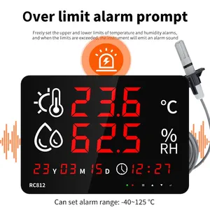 Termômetro Higrômetro Digital Durável RC812-C com Sonda para PC e Função de Calibração, Registro em Tempo Real para Armazém e Fábrica - Product Image 2