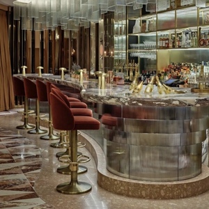 เฟอร์นิเจอร์ร้านอาหาร บาร์ โรงแรม เคาน์เตอร์บาร์หินอ่อน ออกแบบเคาน์เตอร์บาร์สำหรับพื้นที่พักผ่อนเชิงพาณิชย์ตามสั่ง - Product Image 3
