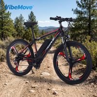 Sepeda Listrik Vibemove 250W Rangka Baja 26-Inci Rem Cakram Baterai Lithium Sport Ringan Murah Ebike Motor Tengah 21 Speed