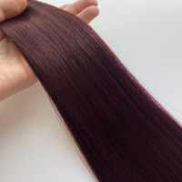Rambut Remy Premium Double Drawn # Ekstensi Rambut Cina 99j Semua Warna Dapat Diwarnai Sambungan Micro-Link Harga Pabrik untuk Wanita