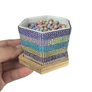 Kit de Macetas de Cerámica <span class=keywords><strong>para</strong></span> Suculentas, Coloridas con Brillantina de Diamantes, Pequeñas Macetas de Escritorio <span class=keywords><strong>para</strong></span> <span class=keywords><strong>Cactus</strong></span>, Decoración Clásica <span class=keywords><strong>para</strong></span> el Hogar/Oficina - Product Image 3