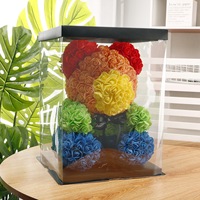 Roses en soie résistantes aux UV de qualité commerciale ODIS pour cadeau de la Saint-Valentin, ours en peluche, cadeau romantique, alimentation par piles, utilisation en intérieur, longue durée