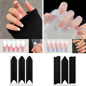 6피스 네일 아트 스프레이 스티커 세트(핀셋 포함) 프렌치 스타일링 템플릿 네일 스티커 포지셔닝 보조 도구 - Product Image 5