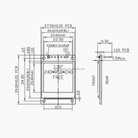 Module d'affichage LCD TFT IPS 1,3 pouce 240*240 avec pilote ST7789, écran couleur SPI 7 broches, module d'affichage LCD carré 3,3 V