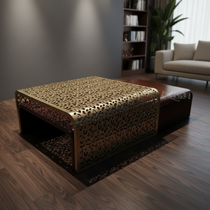 Hochwertiger Durchbrochener Edelstahl Zeitgenössischer Moderner Luxus-Couchtisch für Wohnzimmer Villa Heim-Möbel Handgefertigt - Product Image 4