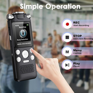 Factory AI Smart Microphone Noise Reduction Stereo <b>Voice</b> Recording Device <b>16GB</b> Mini Digital <b>Voice</b> <b>Recorder</b> 18 Hours Recording - Product Image 5
