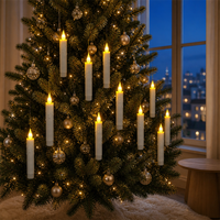 Bougie chauffe-plat à piles scintillante pour arbre de Noël suspendu, pour une décoration intérieure chaleureuse et douillette, et un ornement romantique pour les soirées de Noël et les rendez-vous galants