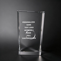 Plaque en cristal K9 verticale Neelpure, gravée au laser sur mesure, trophée d'entreprise