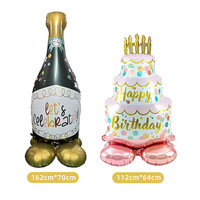 Ballons en aluminium autoportants pour le premier anniversaire - Décoration de gâteau de 36 à 48 pouces et ballons en forme de bouteille pour les événements majeurs de bébé