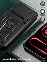 Coques de téléphone portable avec objectif coulissant pour Xiaomi Redmi Poco F9 Pro Ultra K100 Pro Max 5G, avec béquille et protection antichoc