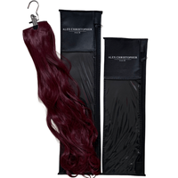 Pochette de rangement personnalisée 15x50cm pour extensions de cheveux, sac d'emballage en PVC transparent, sacs de rangement pour perruques en plastique non tissé avec petite clip