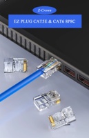 Prise EZ Cat5e Cat6 RJ45 prise à trou traversant UTP 8P8C connecteur modulaire femelle Jack connecteur d'ordinateur 30u 50u placage à l'or