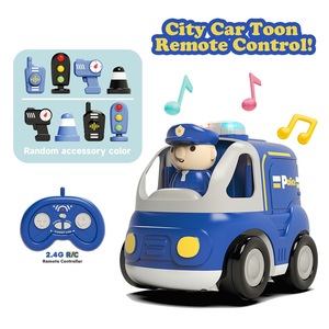 Juguete Educativo Temprano EPT con Luz, Sonido y Música Interactivos en Cuatro Direcciones, Regalo de Cumpleaños para Niños Pequeños, Auto de Policía de Dibujos Animados con Radio Control Remoto - Product Image 2