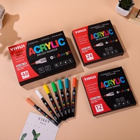 Lot de 72 marqueurs liquides acryliques à pointe pinceau pour peinture artistique, couleurs superposables, largeur d'écriture 5 mm, pour verre et papier