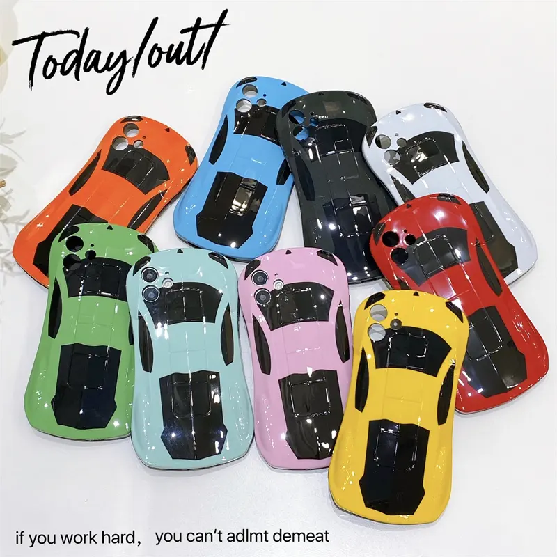 Cool 3D luxury glossy sports car model phone case for iphone 13 12 11 pro max xsmax xr x/xs 7/8plus fashion men's phone case