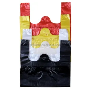 Plastic t-shirt bag with logo print plastic trash bag for garbage biodegradable cheap t- shirt plastic singlet bags