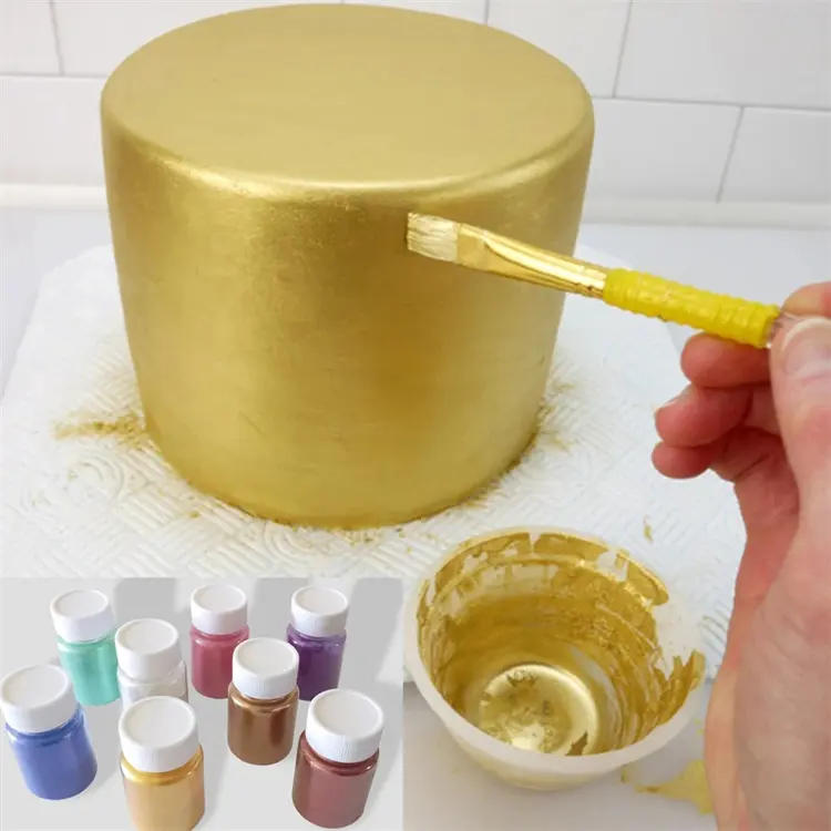 Powder Mousse Cake Fondant Macaron Chocolate Glitter Powder Silver Powder Baking Cake Color Decorating Tools Gold 15g Edible