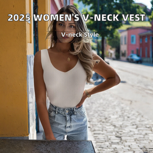 เสื้อกล้ามลำลองผู้หญิงขายดีปี 2025 ผ้าเจอร์ซีย์รักษ์โลก สีพื้น ใส่สบายช่วงฤดูร้อน คอวี แขนกุด แบบสั้น - Product Image 2