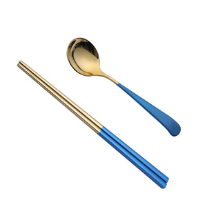 ช้อนส้อมสแตนเลส 304 2 ชิ้นชุดของขวัญอุปกรณ์เดินทางแบบพกพา - Product Image 5