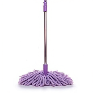Testina per scopa in microfibra con motivo a quadretti viola per la pulizia dei pavimenti - Product Image 2