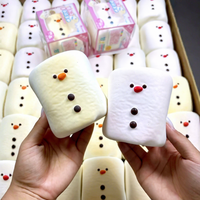 Hachimi Snowman Marshmallow, jouet anti-stress à rebond lent, ultra-doux et épongeux, en matériau PU, pour une utilisation en classe