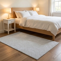 Tapis moelleux en fausse fourrure de lapin Shaggy pour chambre à coucher salon tapis et tapis beiges matelassés