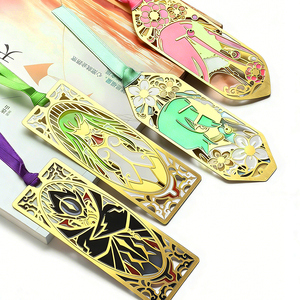 Marcapáginas de Metal Personalizados <span class=keywords><strong>con</strong></span> Diseño de Anime, Marcapáginas de Latón <span class=keywords><strong>con</strong></span> Esmalte de Vidrio Hueco y Cinta, Marcapáginas de Dibujos Animados Personalizados - Product Image 2