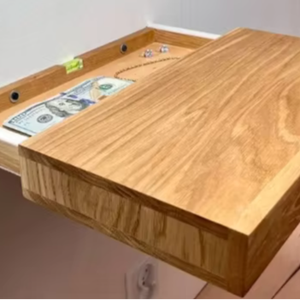 Giá đỡ tường bằng gỗ hình tam giác nổi, có ngăn kéo bí mật, giá để đồ, giá để đồ, giá để đồ đa năng - Product Image 1