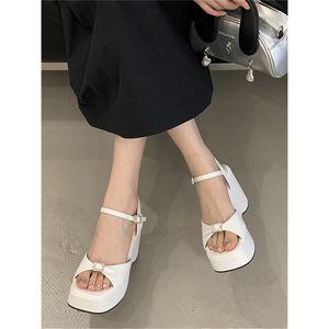 Sandalias de mujer con boca de pez, nuevas, de verano, para boda, zapatos de moda para novia, de punta cerrada, de punta abierta, de plataforma, de malla, de primavera - Product Image 1