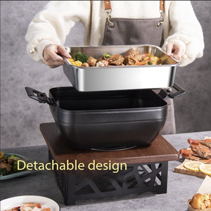 Calentadores de Comida Rectangulares de Acero Inoxidable Aislados para Buffets, Utilizados en Hoteles, Restaurantes y Cantinas - Product Image 2