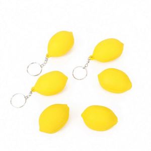 Custom Logo PU Lemon Keychain Advertising Branded <b>Stress</b> Ball Toys - Product Image 3
