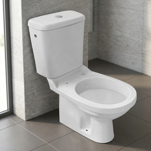 Oferta Popular: Inodoro de Dos Piezas con Descarga por Gravedad, Cerámica Blanca, Compacto y Moderno para Baño - Product Image 1