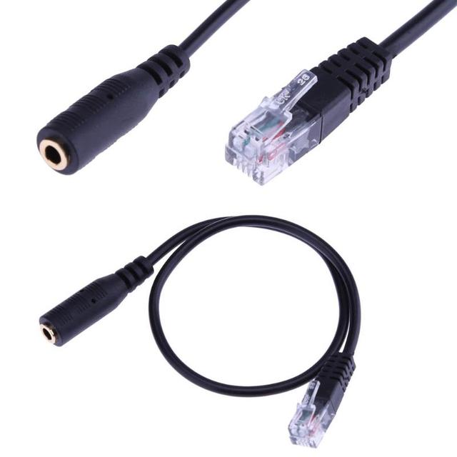 3.5mm Stereo Female to RJ9 Telephone Converter Cable with PVC Jacket and Braid Shielding