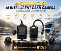 Cámara de salpicadero para flotas con IA de 4 canales, sistema MDVR 1080P ADAS DMS con 4G GPS WiFi para coches/taxis/camiones/autobuses