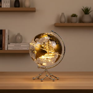 Wellfun 8 pouces 20CM Globe <span class=keywords><strong>du</strong></span> <span class=keywords><strong>monde</strong></span> avec voilier Transparent illuminé décoratif <span class=keywords><strong>carte</strong></span> <span class=keywords><strong>du</strong></span> <span class=keywords><strong>monde</strong></span> pour bureau décor Globes - Product Image 1