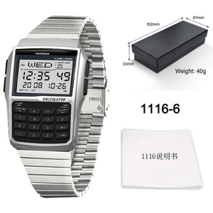 Stainless Steel Alloy <b>Watches</b> Top Luxury Men's Calculator <b>Watches</b> Multifunctional LED <b>Watches</b> Computer Style Explosions - Product Image 5